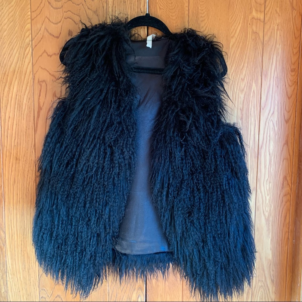 Black fur vest